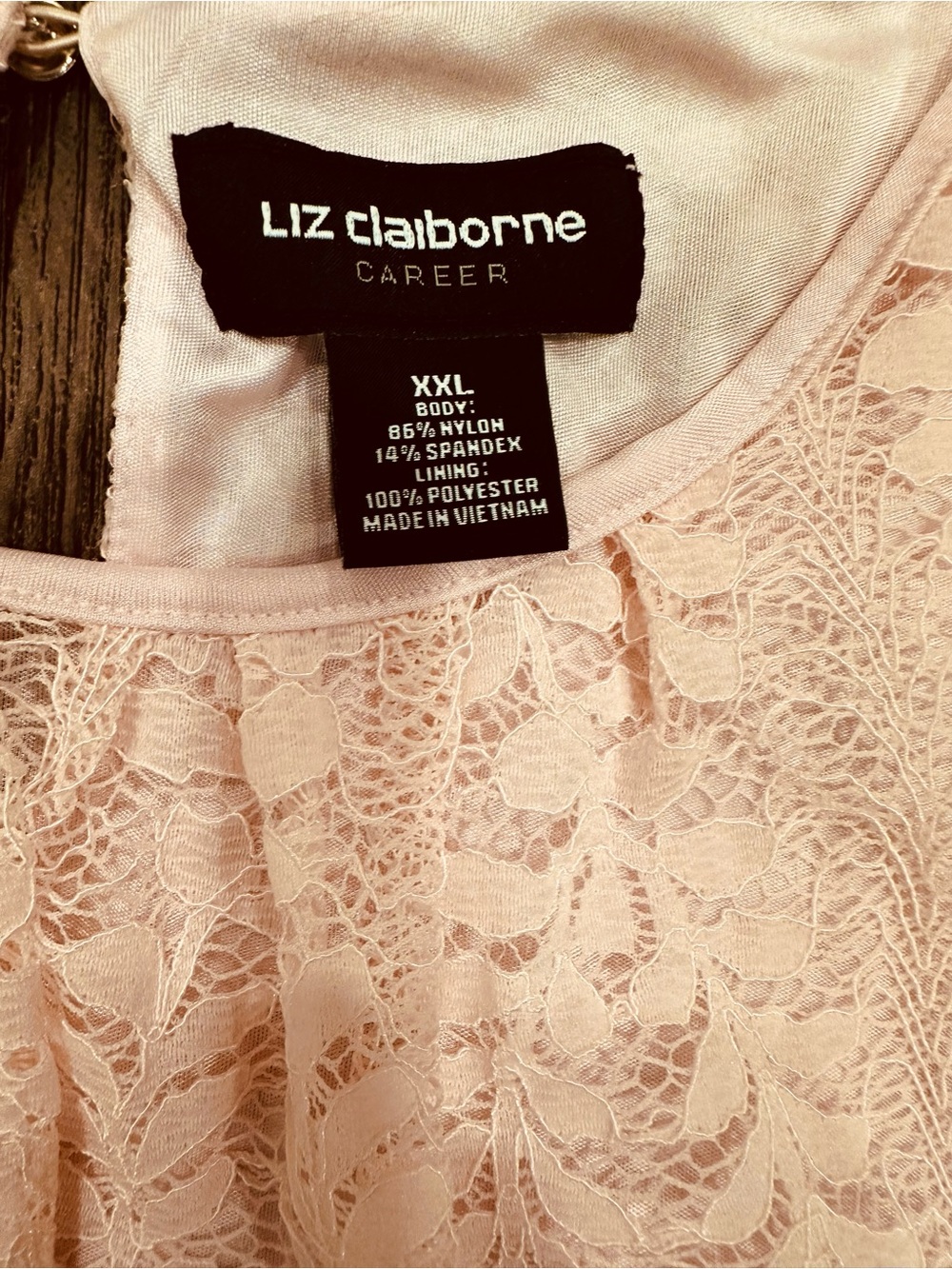 Liz Claiborne Lace Tank - Light Blush Pink